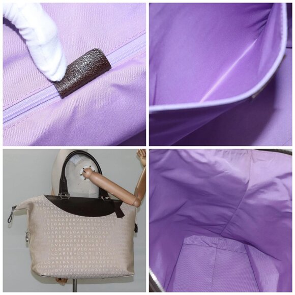 BVLGARI Logo Mania Tote Bag Canvas Beige - Picture 14 of 14